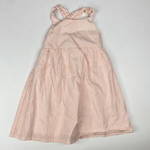Catherine Malandrino Girls Sundress Stripe Floral Ruffle Strap Pink Size 5T
